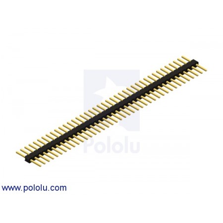 0.100" (2.54 mm) Breakaway Male Header: 1x40-Pin, Straight, Double-Sided