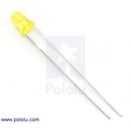 T1 (3mm) Yellow LED with Yellow Diffused Lens
